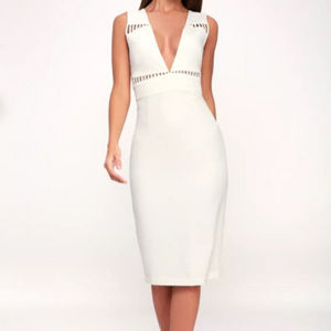 Lulu's - Lara White Sleeveless Cutout Midi Dress